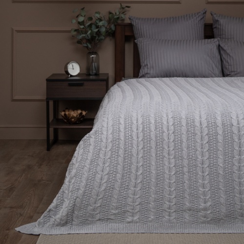 Плед 180*200см хлопок BIZZARO СЕРЫЙ Buenas Noches SVh 1820 GY фото 2