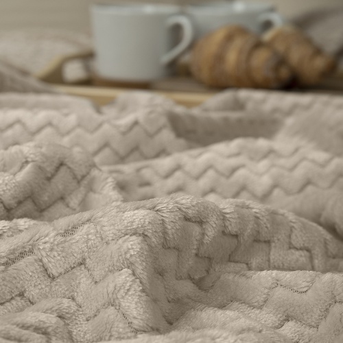 Плед 150*200см фланель S-Змейка БЕЖЕВЫЙ Absolute TF FNJ BE13 005/1520 NC фото 3