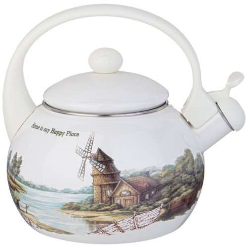 Чайник эмаль 2,2л Agness FAMILY HOUSE свисток индукция 943-064 фото 2