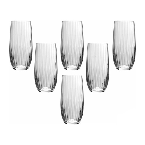Набор стаканов 6шт 350мл CLUB OPTIC WATERFALL высокие Crystalex 25180/22/350