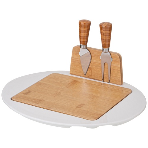 Набор для сыра 4пр NATIVE (доска+нож+вилка+подставка) Lefard 263-1351 фото 2