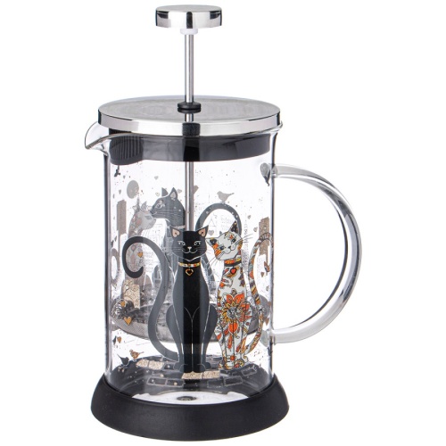 Френч-пресс 600мл Agness ПАРИЖСКИЕ КОТЫ закал. стекло нерж. сталь 894-157 фото 3 Френч-пресс 600мл Agness ПАРИЖСКИЕ КОТЫ закал. стекло нерж. сталь 894-157 фото 3