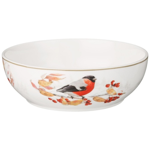 Салатник фарфор 15,5см 600мл ЗИМНЯЯ СКАЗКА СНЕГИРИ Lefard 85-1998 фото 3