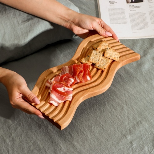 Доска сервировочная берёза 31*15см КУХНИ МИРА ВОЛНА Adelica 9093784 фото 4