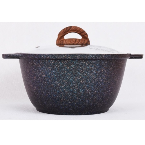 Кастрюля 4,0л Kukmara GRANIT ULTRA литой алюм. АП со стекл. крышкой (blue) кгг42а 1/3 фото 4
