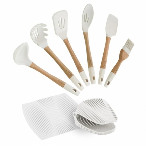 Лопатка силиконовая 35*8*5см WHITE с прорезями Ассорти Guffman M04-021-W фото 5