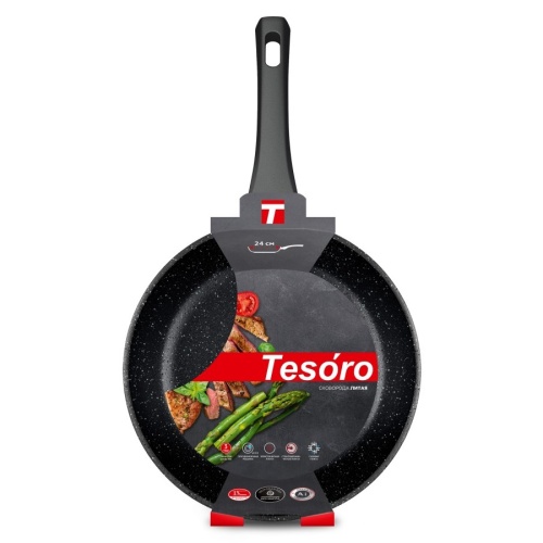 Сковорода 24см Tesoro FLORENCE BLACK литой алюм. АП TF1124 фото 4 Сковорода 24см Tesoro FLORENCE BLACK литой алюм. АП TF1124 фото 4