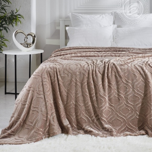 Плед 200*220см флис УЗОР бежевый 20-014 Арт Постель фото 2