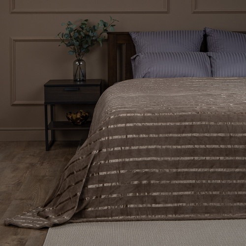 Плед 150*200см микрофайбер КОРИЧНЕВЫЙ Absolute TF MFS BR2 1520 18-1017 фото 2