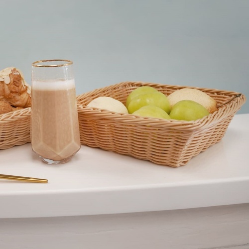 Корзина для фруктов 24*24*7,5см ПОЛИРОТАНГ бежевый Магамакс Zong-18 фото 3