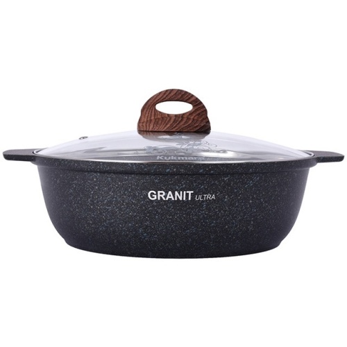 Жаровня 3,0л Kukmara GRANIT ULTRA литой алюм. АП со стекл. крышкой (blue) жгг31а 1/5 фото 3