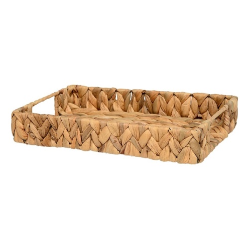 Поднос плетенный 28*18*5см ЗОЛОТИСТЫЙ КОЛОС песочный Магамакс Shan-11 фото 2