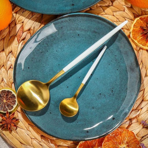 Тарелка десертная керамика 20см STONE синий Domenik DMD052 фото 3