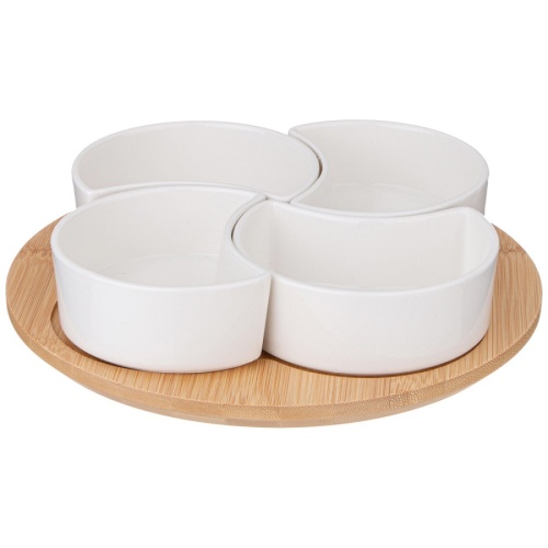 Менажница из фарфора 4-х секц. 23*6,5см NATIVE на подставке Lefard 263-1349 фото 2