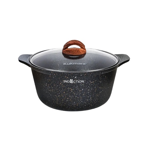 Кастрюля 3,0л Kukmara GRANIT ULTRA литой алюм. АП со стекл. крышкой индукция (original) кгои33а