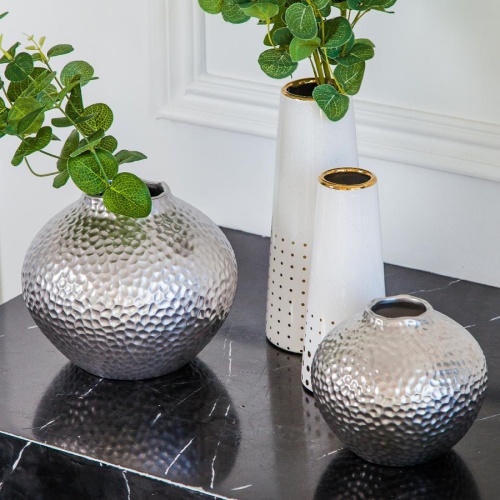 Ваза доломит 20*17см ЭТНО серебро Магамакс Cha6-L фото 5