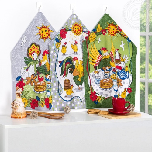 Набор полотенец 3шт рогожка 45*60см УГОЩЕНИЕ Арт Дизайн фото 2