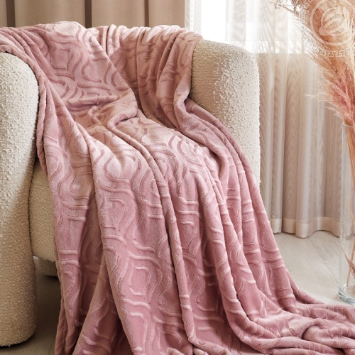 Плед 200*220см флис УЗОР пудровый 4033 Арт Постель фото 3