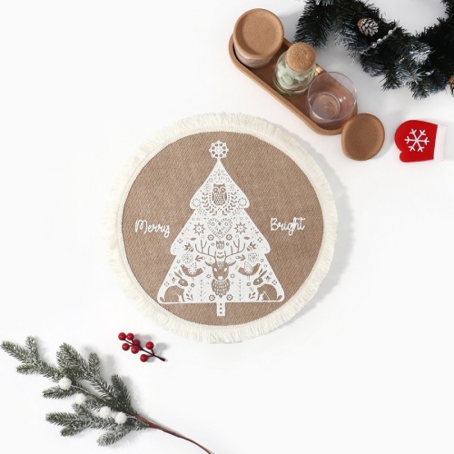 Мат на стол джут 37см MERRY BRIGHT Этель 10317604-3 фото 2