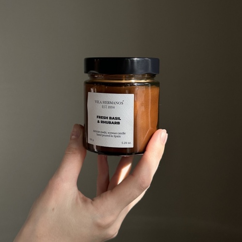 Аромасвеча в банке 150г APOTHECARY FRESH BASIL&RHUBARB Vila Hermanos фото 2