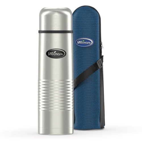 Термос 1000мл Biostal у/г нерж. сталь пробка крышка-чашка (чехол) NB-1000B фото 2