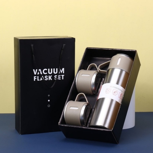 Термос 500мл Classic SILVER у/г нерж. сталь вакуум+3 крышки-кружки DPTZ-8103-01 фото 2