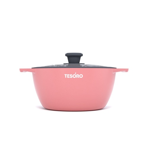 Кастрюля 3,0л Tesoro FLORENCE TOTAL PINK литой алюм. АП со стекл. крышкой индукция TF6630tpi фото 2