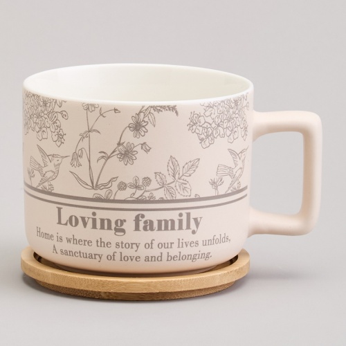 Кружка фарфор 400мл LOVING FAMILY низкая с крышкой Lefard 756-476 фото 5