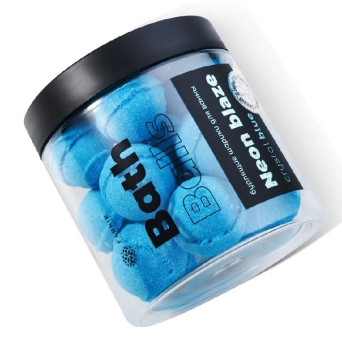 Соль для ванны бурлящая FABRIK COSMETOLOGY 300г Шарики Neon Blaze Crystal blue фото 2
