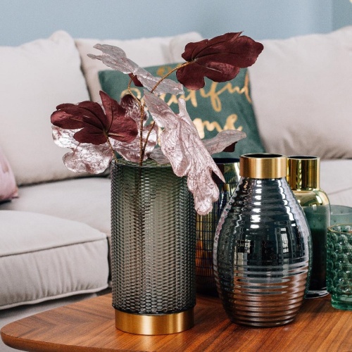 Ваза стекло 12,5*24см НАПЫЛЕНИЕ золото Магамакс CSA-10L фото 2