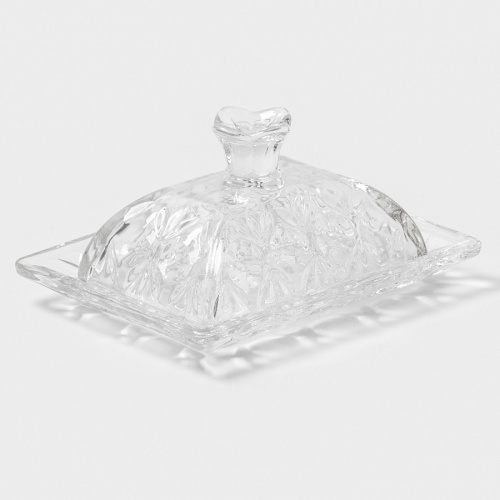 Масленка стекло 15,5*11,5*8см СЕМИЦВЕТ Доляна 4103582 фото 2