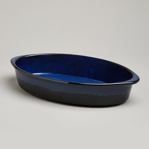 Форма для запекания керамика 37*22см REACTIVE BLUE овальная Agness 780-129 фото 2