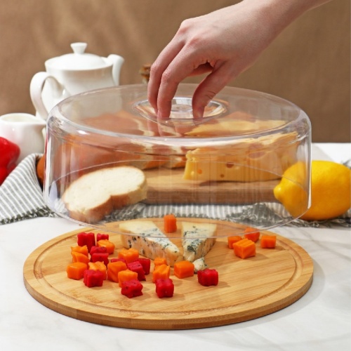 Блюдо из бамбука 28см КЛОШ круглое с крышкой Доляна 6781030 фото 3