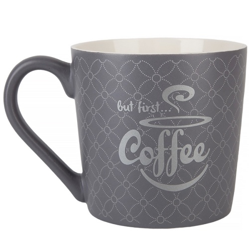 Кружка фарфор 390мл COFFEE СЕРЫЙ Nouvelle Home 1620196-3 фото 3