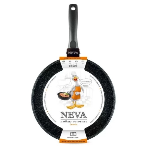 Сковорода 26см Нева GRANITE литой алюм. АП NG126 фото 3