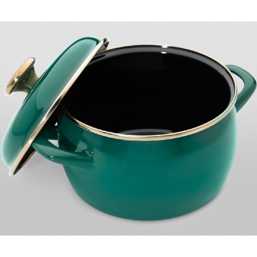 Кастрюля эмаль 2,4л Metrot SOLO сферическая с крышкой индукция 358254 фото 3