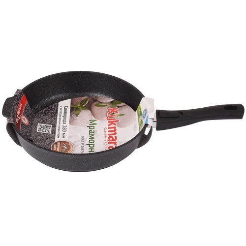 Сковорода 28см Kukmara МРАМОРНАЯ литой алюм. со съем. ручкой АП (темный) смт283а 1/4 фото 3