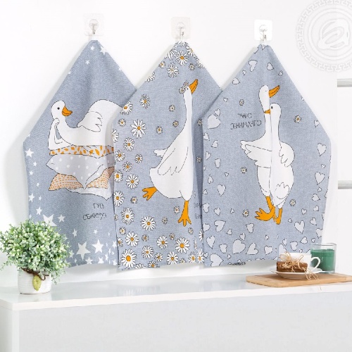 Набор полотенец 2шт рогожка 45*60см ОБНИМАНГО Арт Дизайн фото 3