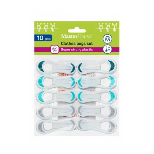 Прищепки бельевые 10шт СИНИЧКИ пластик Master House 60381 фото 2