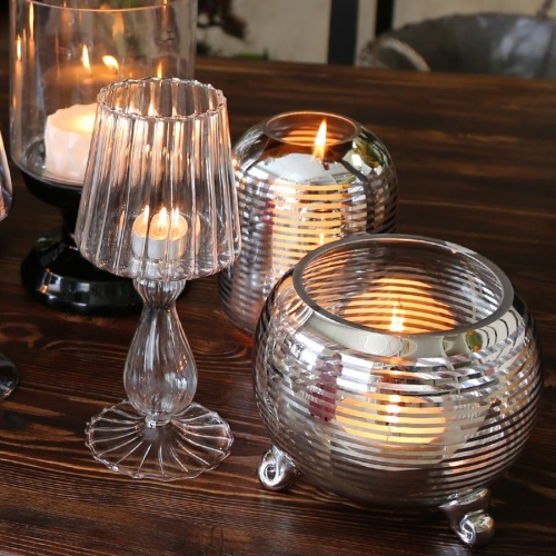 Подсвечник-ваза стекло 18*15см НАПЫЛЕНИЕ серебро Магамакс CSA-23 фото 3