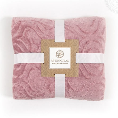 Плед 200*220см флис УЗОР пудровый 4033 Арт Постель фото 5