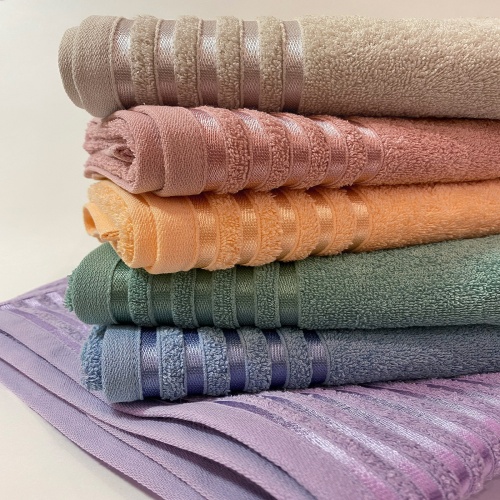 Полотенце махровое 50*90см ГАРМОНИЯ 400г/м2 дымчатая роза Он и Она фото 3