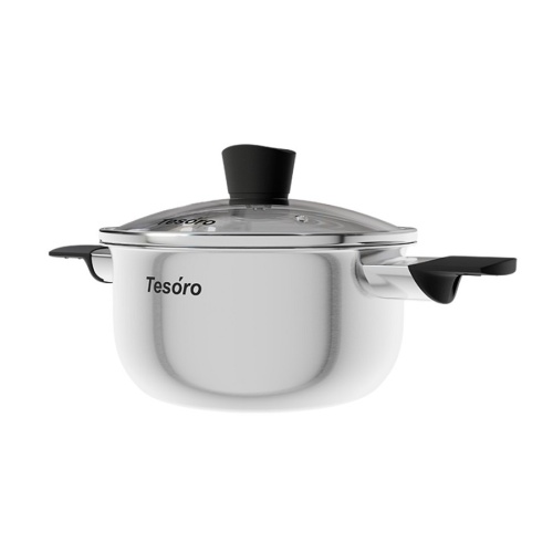 Кастрюля нерж. сталь 2,0л Tesoro MODICA со стекл. крышкой индукция КС520 фото 2
