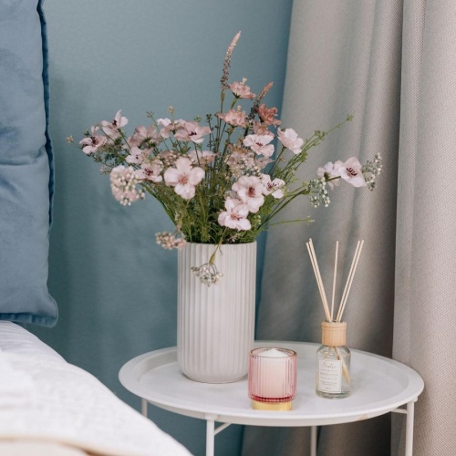 Ваза доломит 12,5*22см РЕЛЬЕФ белый Магамакс Cha7-L фото 2