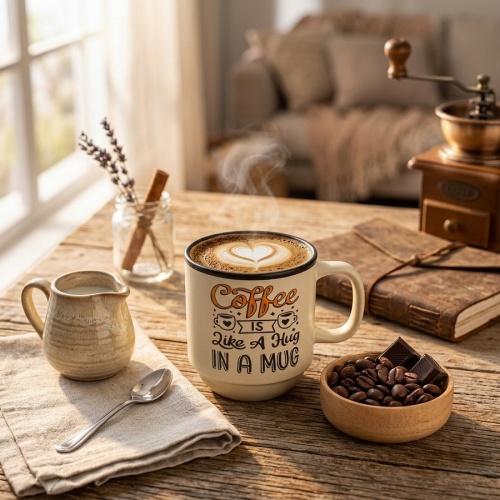Кружка керамика 420мл COFFEE MANIA бежевый Sirocco STC003 фото 2 Кружка керамика 420мл COFFEE MANIA бежевый Sirocco STC003 фото 2