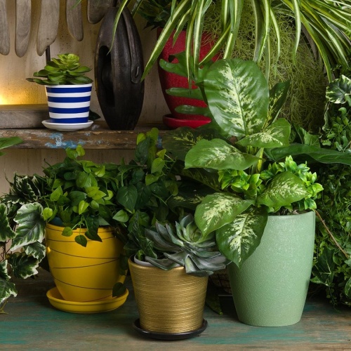 Горшок керамика 14,7*13см 1,0л БРОНЗОВЫЙ с подставкой (глянец) Магамакс BH-05-12 фото 2