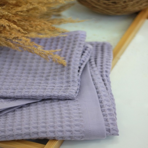 Полотенце вафельное 100*150см БОХО лаванда Votex Home 608 фото 3