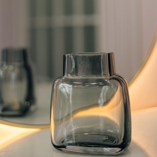 Ваза стекло 12,7*8*14,7см СЕРЫЙ Магамакс Ekg-11 фото 3