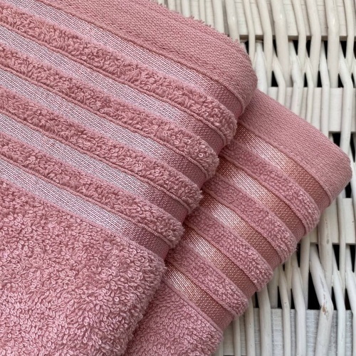 Полотенце махровое 50*90см ГАРМОНИЯ 400г/м2 дымчатая роза Он и Она фото 2