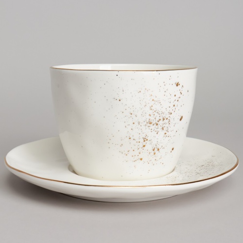 Чайная пара фарфор 350мл GOLD Bronco 263-1360 фото 4 Чайная пара фарфор 350мл GOLD Bronco 263-1360 фото 4